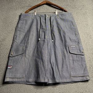 Vintage Phat Farm Denim Shorts Y2K Baggy Logo Pockets Jean Shorts Size 38” x 12”